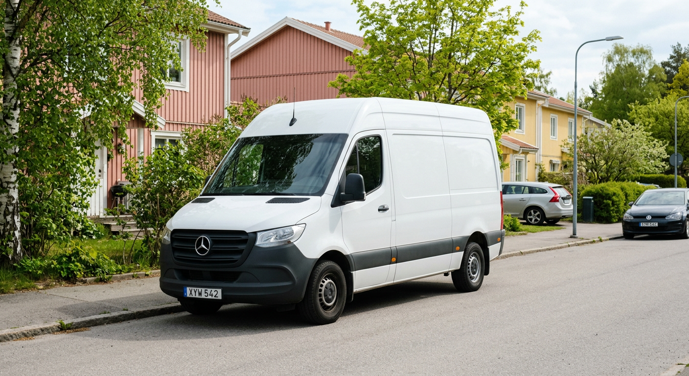 image of a white van